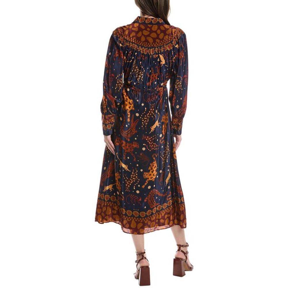 FARM Rio Navy and Rust Patterned Midi Dress - Picture 2 of 3